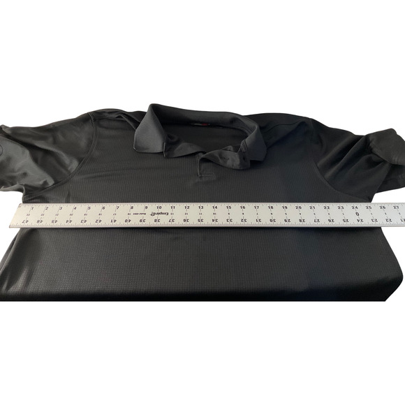 Walter Hagen Men's Shirt Essentials Polo XLarge Black Polyester Solid - Picture 3 of 9